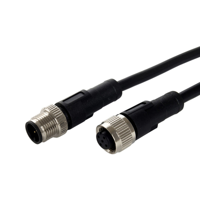 OEM 3Ft Male Female Cable , PVC Jacket M12 Connector Cables