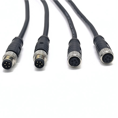 OEM 3Ft Male Female Cable , PVC Jacket M12 Connector Cables