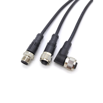 OEM 3Ft Male Female Cable , PVC Jacket M12 Connector Cables