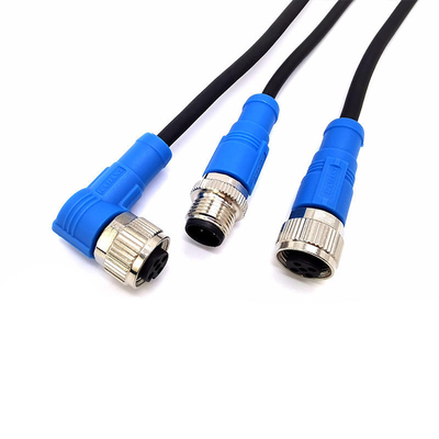 OEM 3Ft Male Female Cable , PVC Jacket M12 Connector Cables