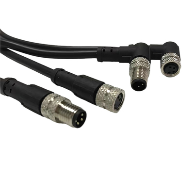 Industrial Automation Waterproof Cable Assemblies Male To Female 3 Pin
