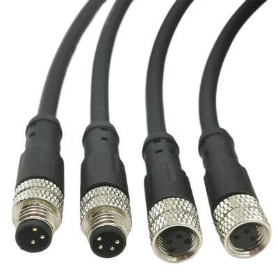 Industrial Automation Waterproof Cable Assemblies Male To Female 3 Pin