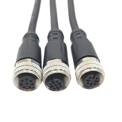M12 Waterproof Cable Assemblies Male To Female With 4 Pin 8 Pin Connector