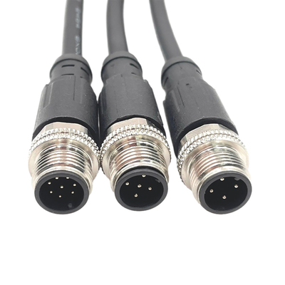 M12 Waterproof Cable Assemblies Male To Female With 4 Pin 8 Pin Connector
