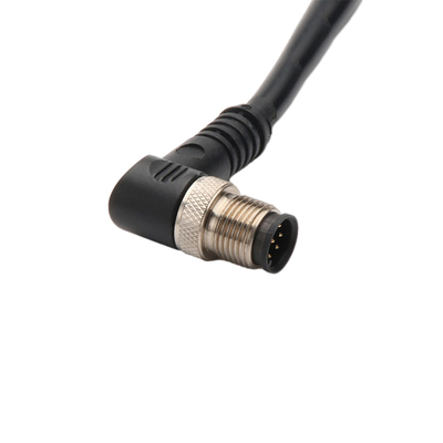 Right Angle Electrical Wire Cable With IP67 Waterproof M12 2 Pin 3 Pin 4 Pin Connector