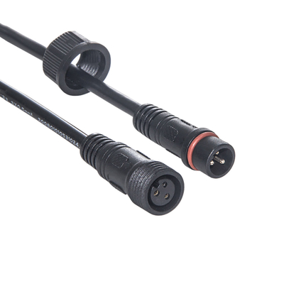 Black Color M14 M21 Waterproof Power Cable Male To Female PVC Jacket