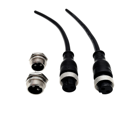 3A Current Wire Harness Cable Assembly Waterproof 16mm GX16 2 Pin 3 Pin 4 Pin