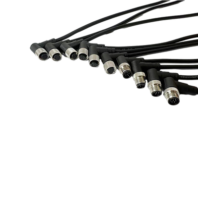 Custom Multi Core M12 Cable Assemblies Right Angle Male For Sensor