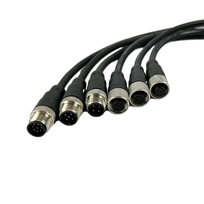 Custom Multi Core M12 Cable Assemblies Right Angle Male For Sensor