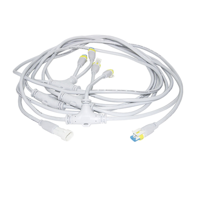 M13 Waterproof Customized Cable Assembly Self Lock Style With Strain Relief