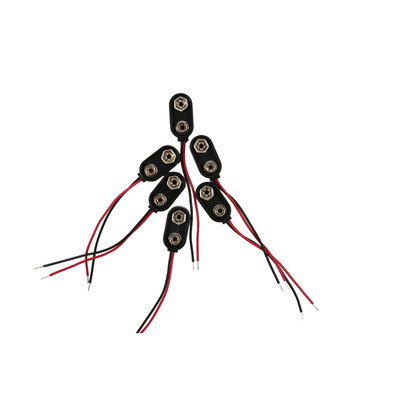 15cm 2 Pin Cable Wire Assemblies , SH Connector Wire Harnesses Battery Snap Clip Type