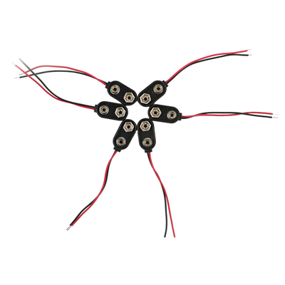 15cm 2 Pin Cable Wire Assemblies , SH Connector Wire Harnesses Battery Snap Clip Type