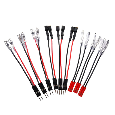 Black Color Cable Wire Assemblies 2.54mm Pitch To 2.80mm With Dupont Connector