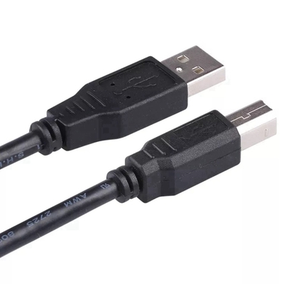 Black High Speed USB Cable , A Male To A Female 2.0 USB Printer Cord