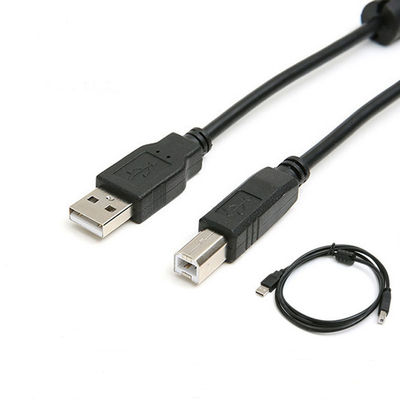 Black High Speed USB Cable , A Male To A Female 2.0 USB Printer Cord