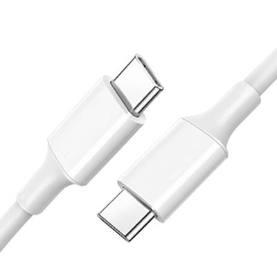 White Color USB C To C Fast Charge Cable With PVC Jacket 20V 3A 60W