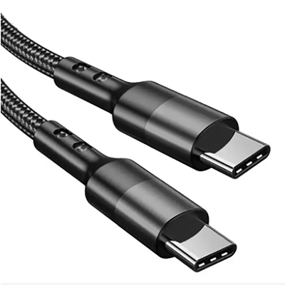 3Ft Length Nylon Braided USB C Cable Black Color For Laptop Tablet