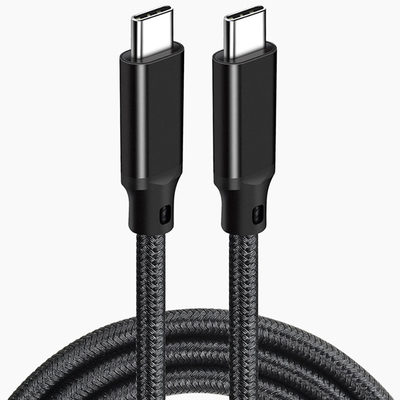 3Ft Length Nylon Braided USB C Cable Black Color For Laptop Tablet