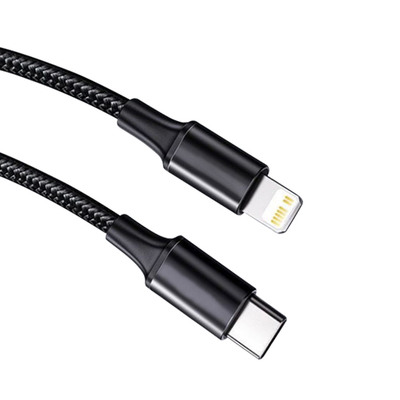 Black Color USB Fast Charging Cable With Nylon Braided Cover 10Gbps Transfer Speed