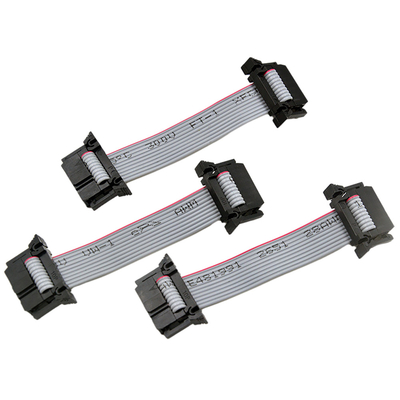 10P Grey Color IDC Cable Assemblies , 2.54mm Pitch Dual Row Ribbon Flat Cable