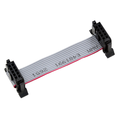 10P Grey Color IDC Cable Assemblies , 2.54mm Pitch Dual Row Ribbon Flat Cable