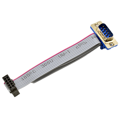 30cm Length Flat Ribbon Cable Assembly DB 9 Pin Male To Female Connector