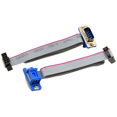 30cm Length Flat Ribbon Cable Assembly DB 9 Pin Male To Female Connector