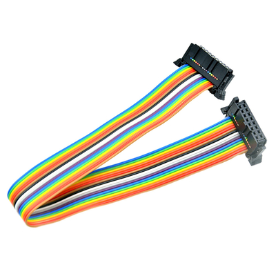 Customized IDC 16 Pin Flat Ribbon Cable With Wire Gauge AWG28# 2.54mm Pitch Connectors