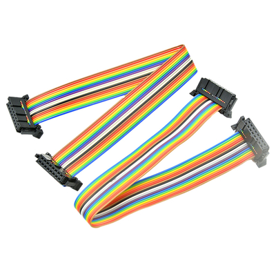 Customized IDC 16 Pin Flat Ribbon Cable With Wire Gauge AWG28# 2.54mm Pitch Connectors