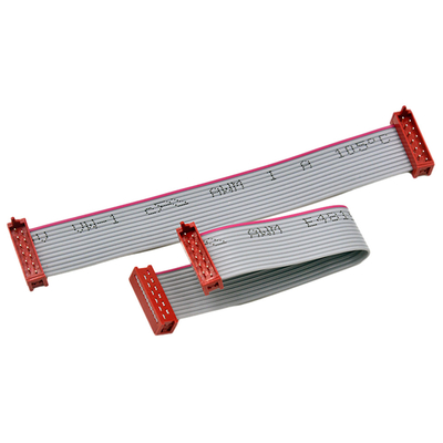 1.27mm Pitch IDC Cable Assemblies AMP 215083 Red Color Connector Micro Match 12P