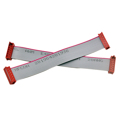 1.27mm Pitch IDC Cable Assemblies AMP 215083 Red Color Connector Micro Match 12P