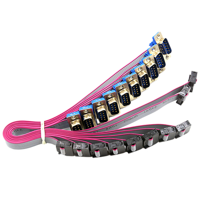 OEM 2.54 Mm Pitch Ribbon Cable IDC DB9 Male Female For Panel Mount