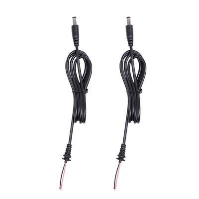 Male And Female Power Cable Assemblies With Strain Relief DC 5.5mm X 2.1mm Barrel Jack