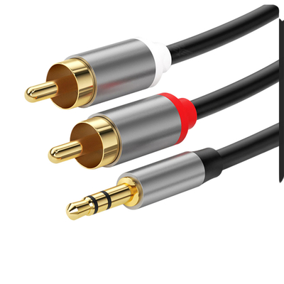 Colorful Video Audio Cables , Stereo Jack Cables 2 Rca 3.5Mm Digital To Male For Car
