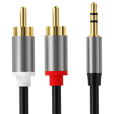 Colorful Video Audio Cables , Stereo Jack Cables 2 Rca 3.5Mm Digital To Male For Car