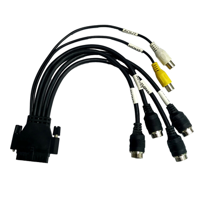 Customized M12 To RCA Overmolding Cable Assemblies Screw Locking Black Color