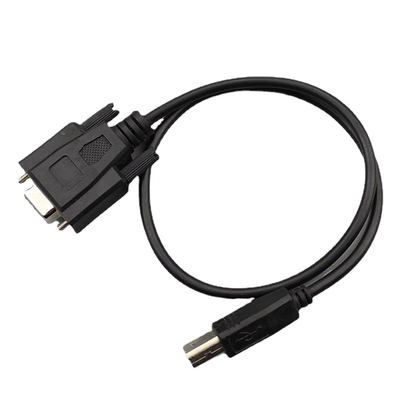 Custom RS232 Overmolding Cable Assemblies DB9 Female To USB 2.0 B Male Type