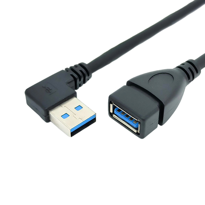 90 Degree Right Angle USB Charging Data Cable With USB 3.0 Male To Female Adapter