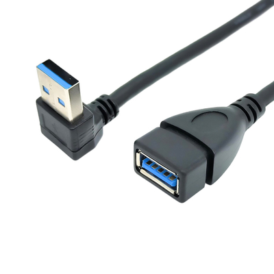 90 Degree Right Angle USB Charging Data Cable With USB 3.0 Male To Female Adapter