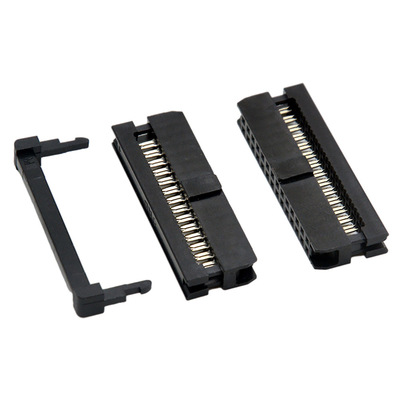 IDC Female 14 Pin Cable Connector Black Color 1.27mm 2.0mm Pitch