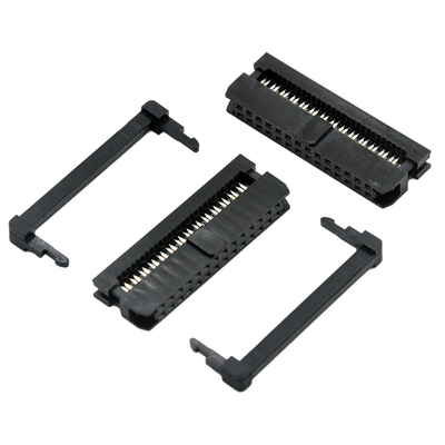 IDC Female 14 Pin Cable Connector Black Color 1.27mm 2.0mm Pitch