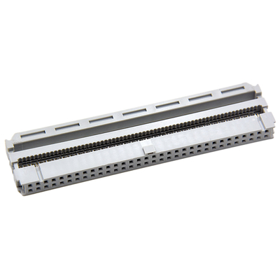64 Pin 2.54 Mm IDC Connector Single Contact Gray Insulation For Flat Cable