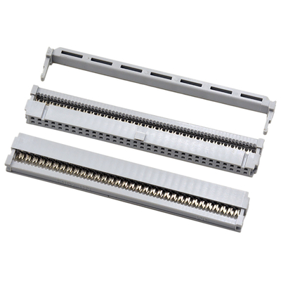 64 Pin 2.54 Mm IDC Connector Single Contact Gray Insulation For Flat Cable