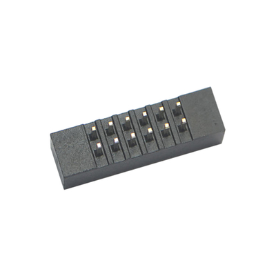 Right Angle Female Printed Circuit Board Connectors Dual Row 1.27mm 2.54mm Pitch Box Header