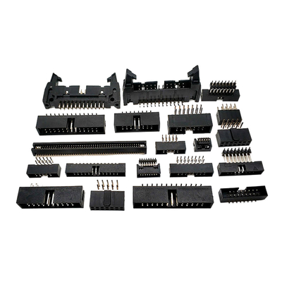 Right Angle Female Printed Circuit Board Connectors Dual Row 1.27mm 2.54mm Pitch Box Header