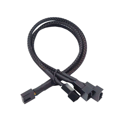 2.54mm Pitch Amp Connector Cable Assemblies Aluminium Foil Shielded Wire Harness For PC Fan