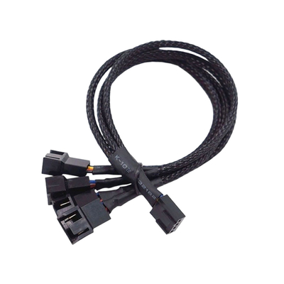 2.54mm Pitch Amp Connector Cable Assemblies Aluminium Foil Shielded Wire Harness For PC Fan