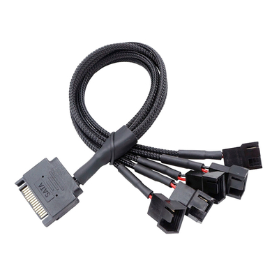 2.54mm Pitch Amp Connector Cable Assemblies Aluminium Foil Shielded Wire Harness For PC Fan