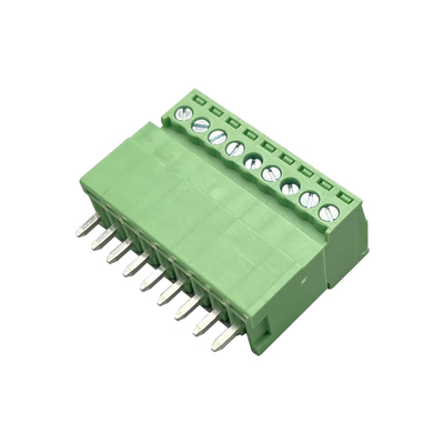 Male Female Pluggable Terminal Block Connector 3.81mm Pitch 2-16 Pins Plug In Right Angle Vertical