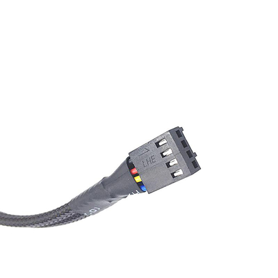 Bylon Protection  2.54mm Pitch 4 Pin Wire Harnesses 30cm Length Black Color For Computer 'S Fan
